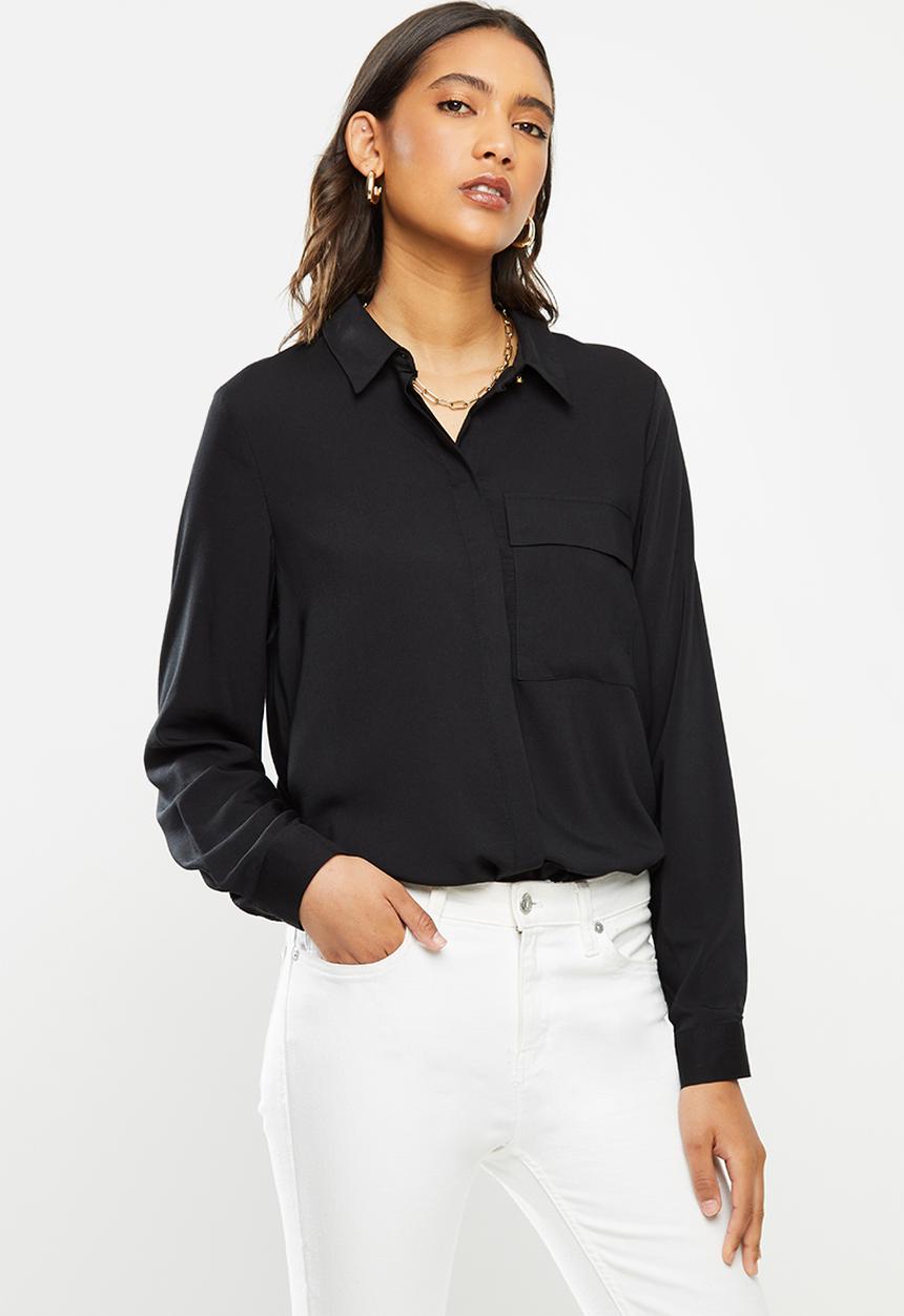 ONLY - Camilla long sleeve shirt - black