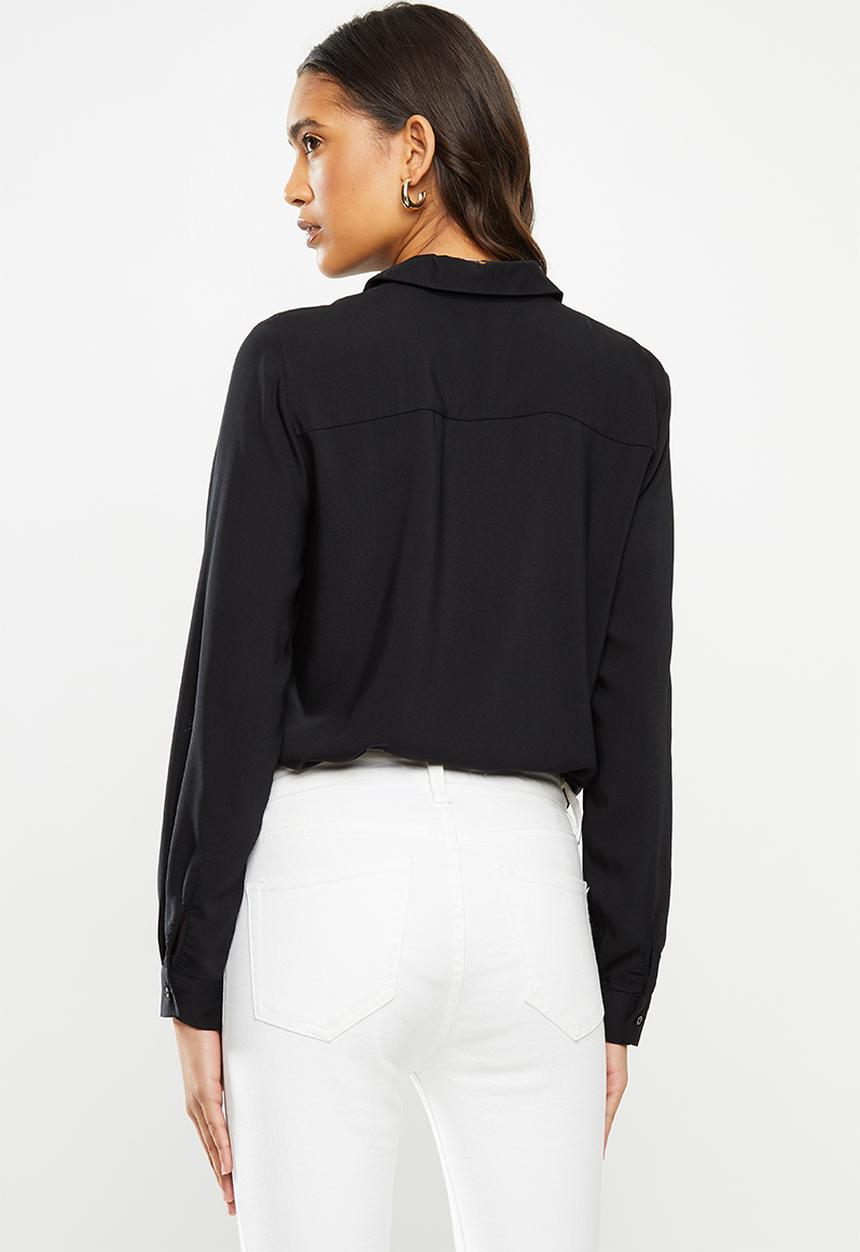 ONLY - Camilla long sleeve shirt - black