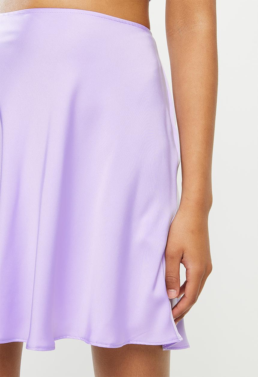Blake - Satin mini slip skirt - lilac