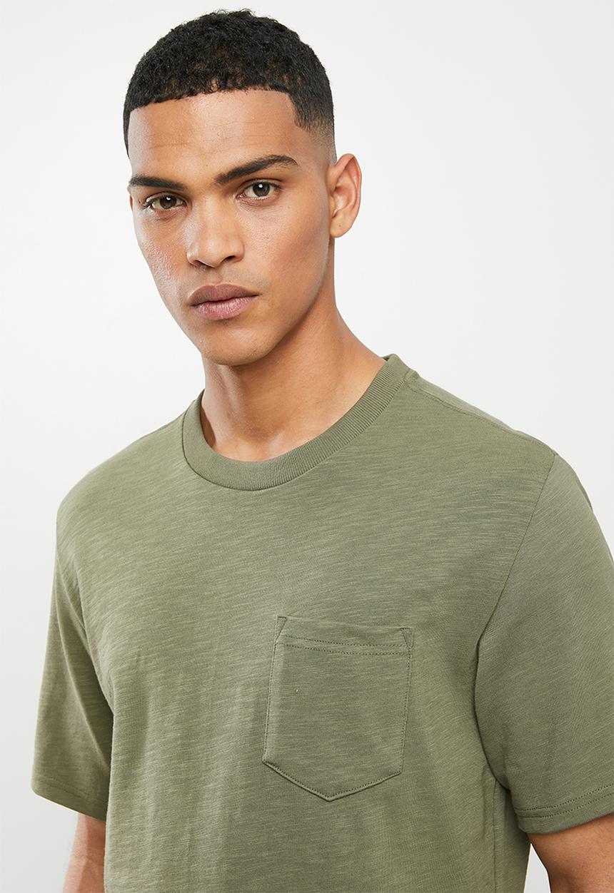 Converse - Converse embroidered wordmark tee - olive
