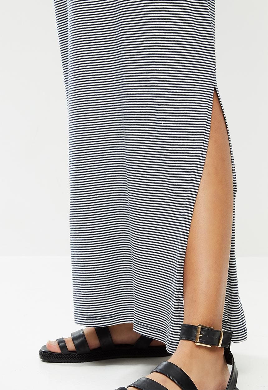 ONLY - May life sleeveless maxi dress - navy & white