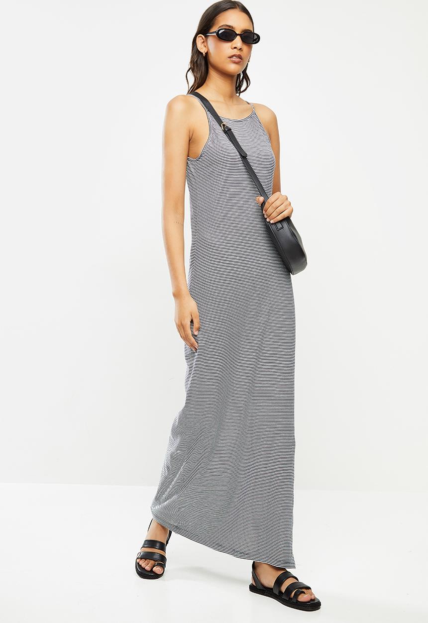 ONLY - May life sleeveless maxi dress - navy & white