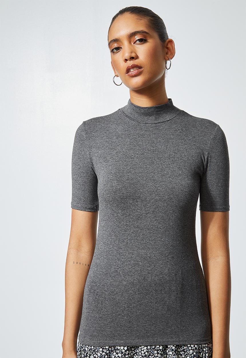 Superbalist - 2 Pack funnel neck tee's - black & grey 