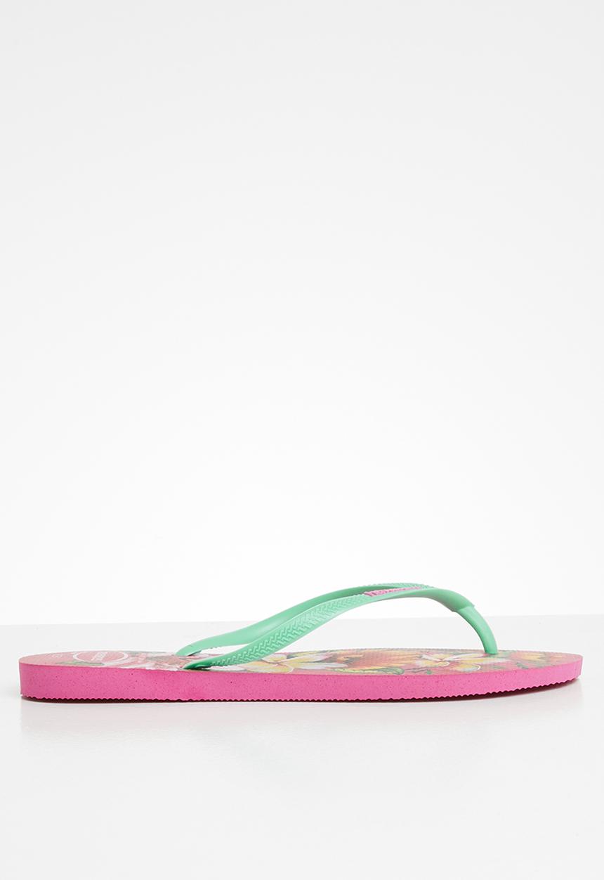 Havaianas - Slim floral - pink & green 
