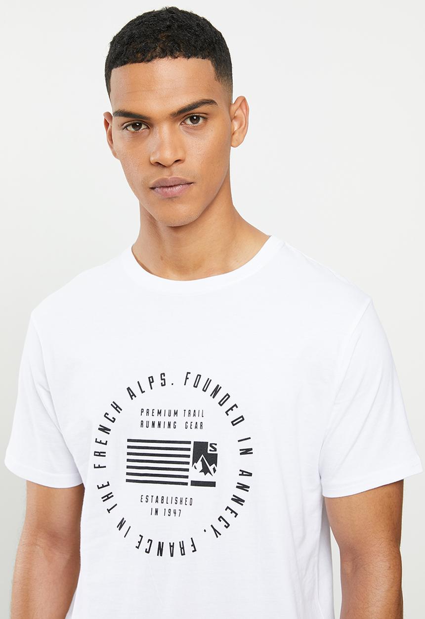 Salomon - Flag short sleeve tee m - white