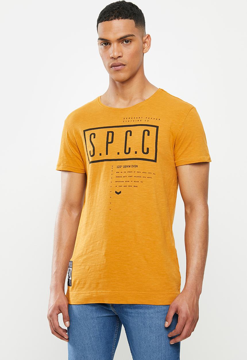 S.P.C.C - Rangoon fashion side slit straight hem T-shirt - yellow 
