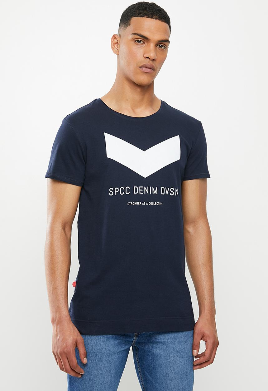 S.P.C.C - Panyer fashion side slit straight hem T-shirt - navy