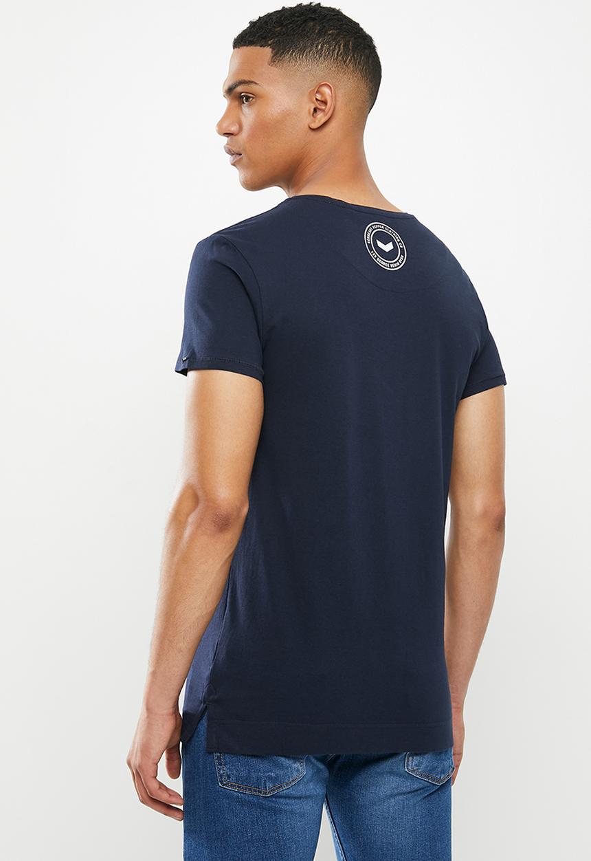 S.P.C.C - Panyer fashion side slit straight hem T-shirt - navy