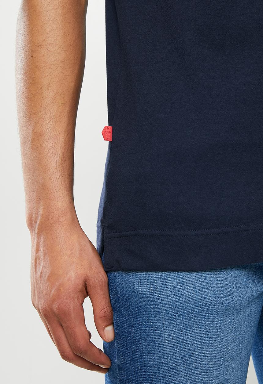 S.P.C.C - Panyer fashion side slit straight hem T-shirt - navy
