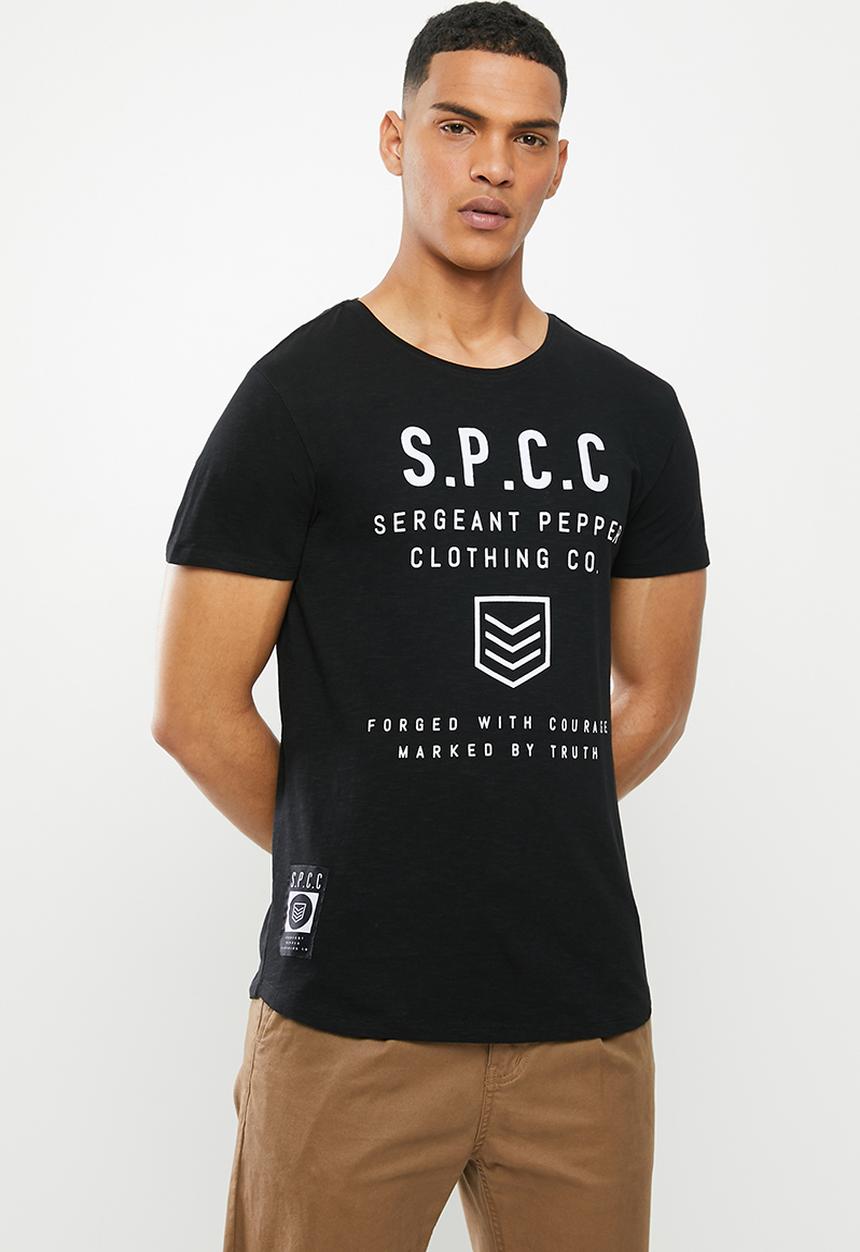 S.P.C.C - Kennett premium scooped hem T-shirt - black