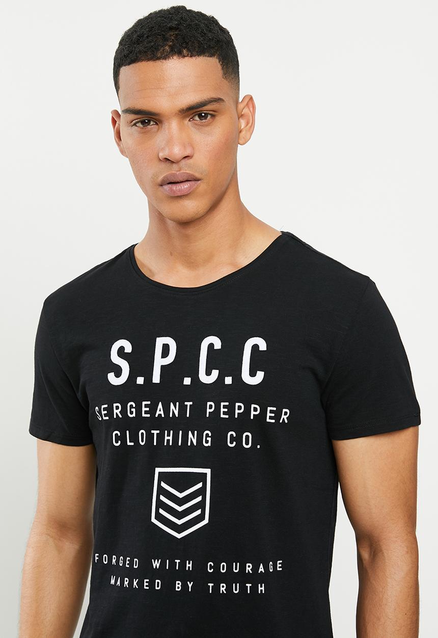 S.P.C.C - Kennett premium scooped hem T-shirt - black
