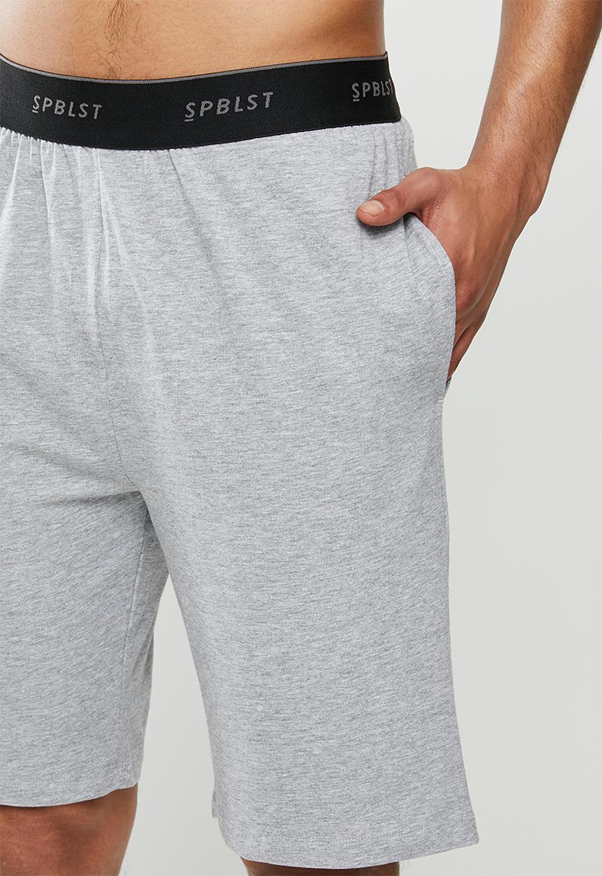 Superbalist - Premium cotton slub vest & knit shorts sleep set - white & grey