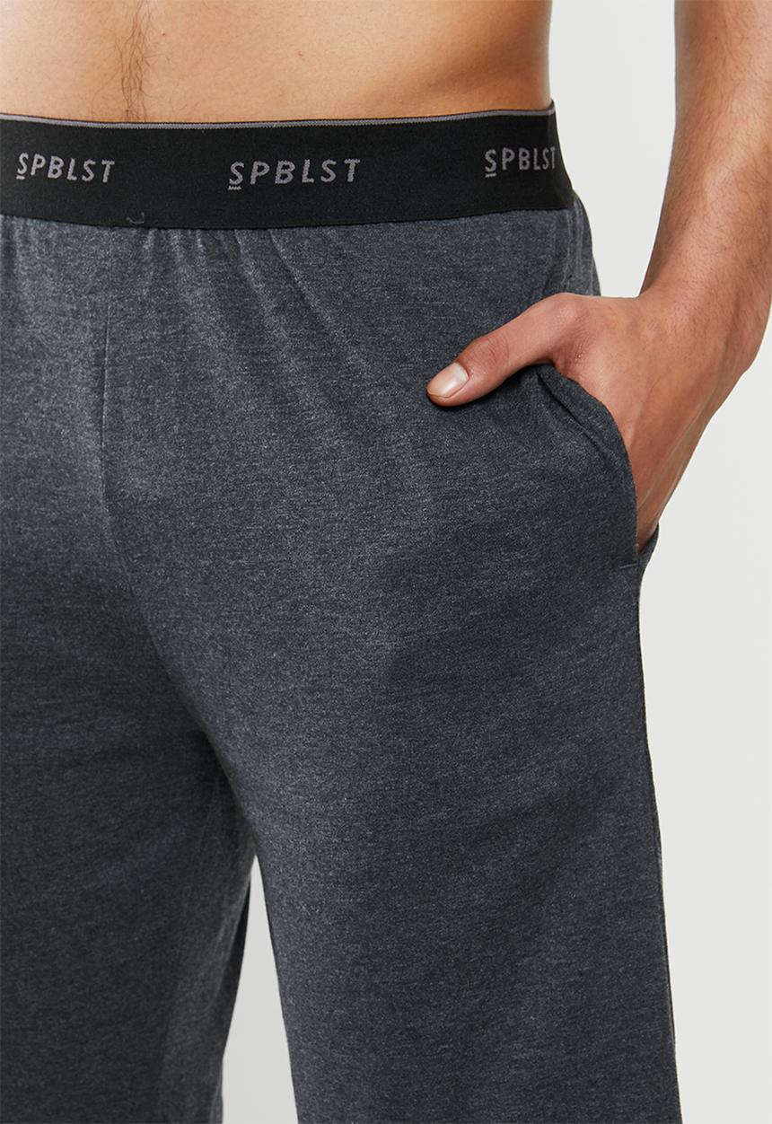 Superbalist - Premium cotton slub vest & knit shorts sleep set - black & grey