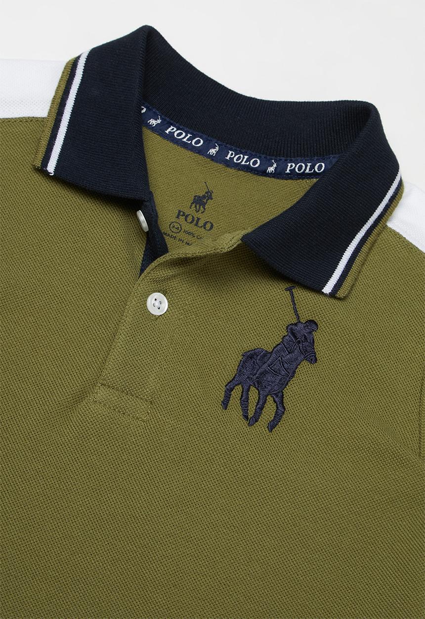 POLO - Boys tom cut & sew short sleeve  golfer - olive