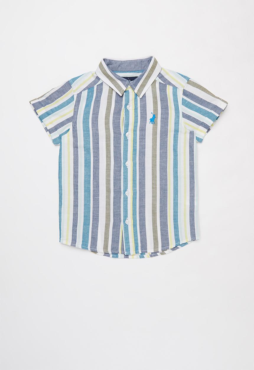 POLO - Boys blake short sleeve striped shirt - blue