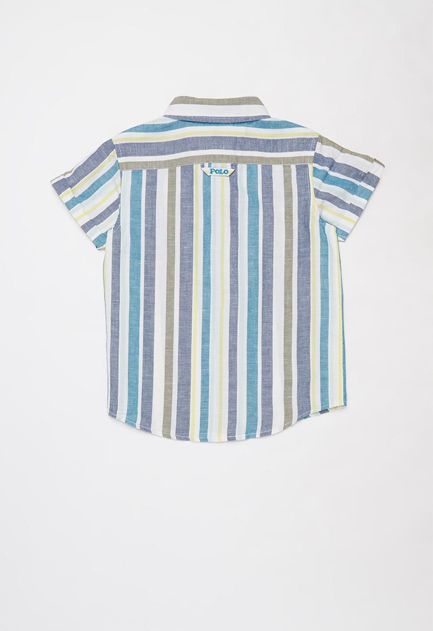 POLO - Boys blake short sleeve striped shirt - blue