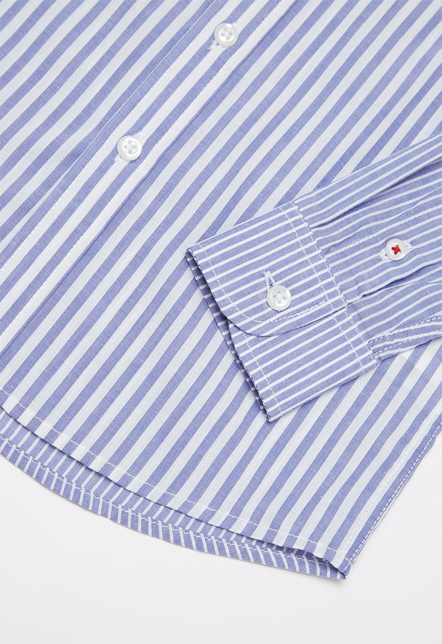 POLO - Boys andrew pattern blocked striped shirt - blue