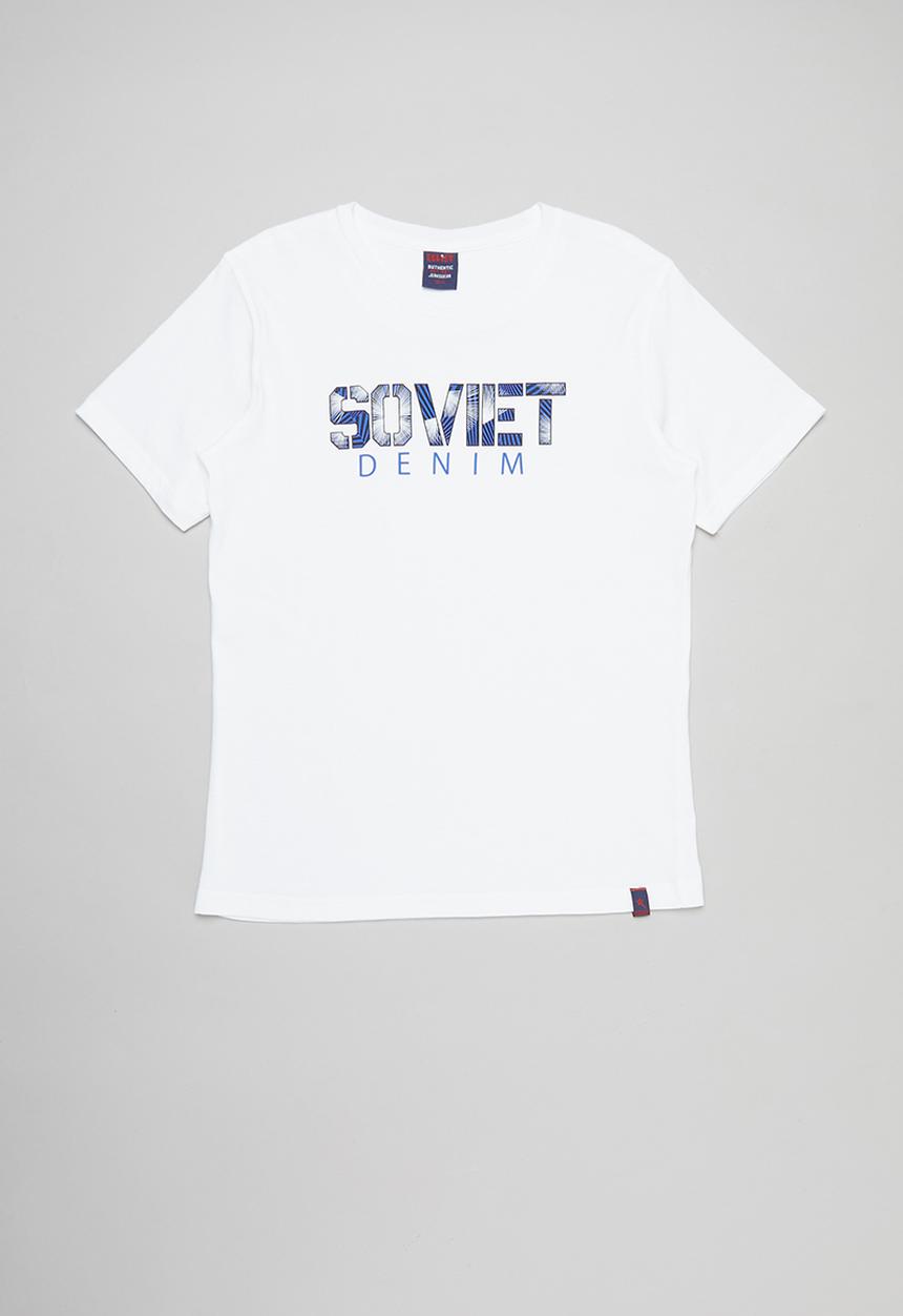 SOVIET - Boys short sleeve logo tee - white