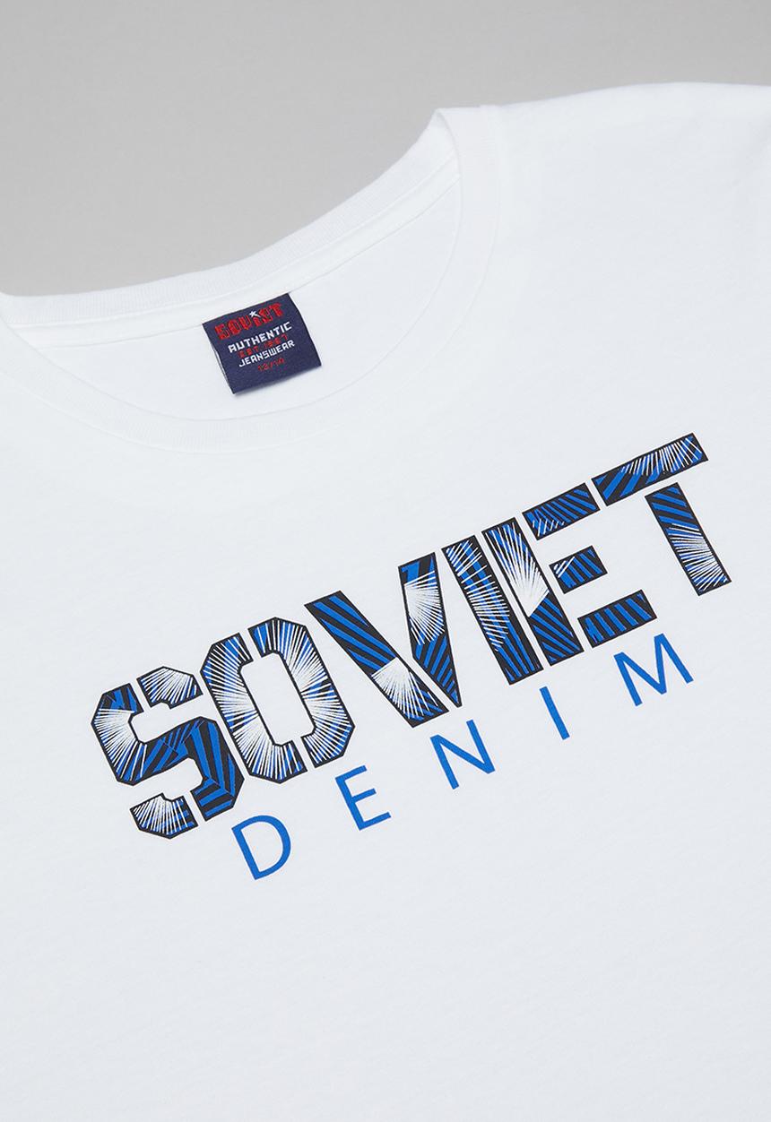 SOVIET - Boys short sleeve logo tee - white