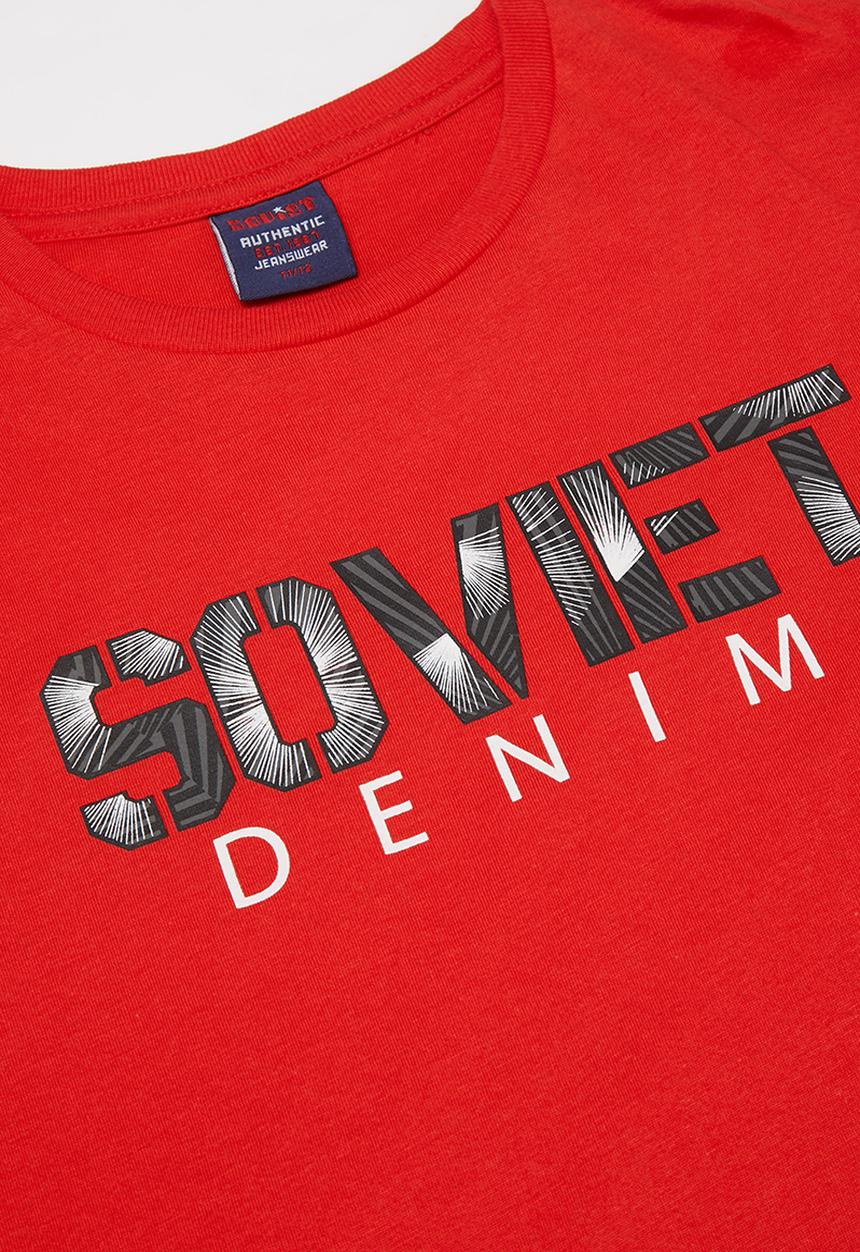 SOVIET - Boys short sleeve logo tee - red