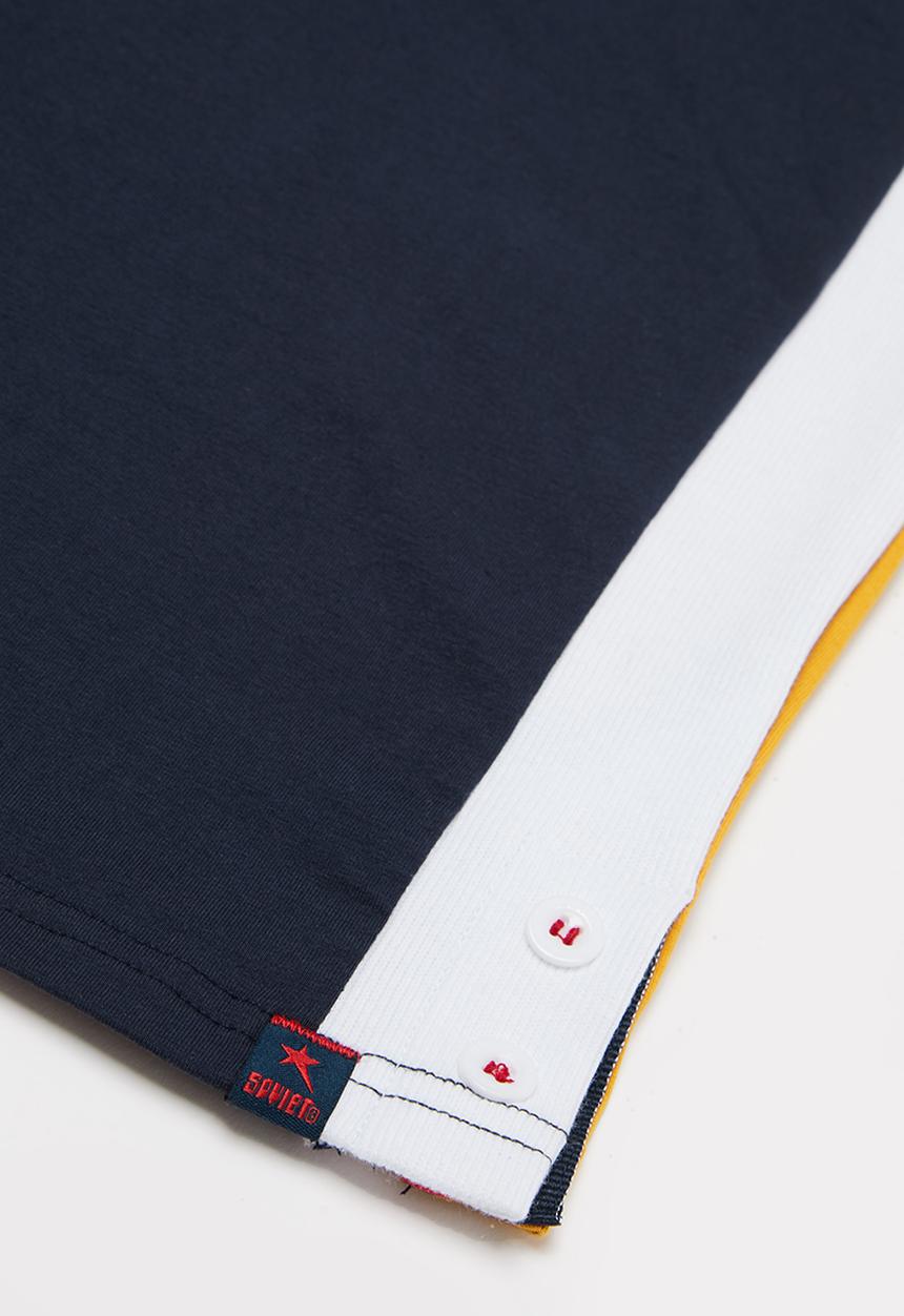 SOVIET - Crew neck colour block tee - navy