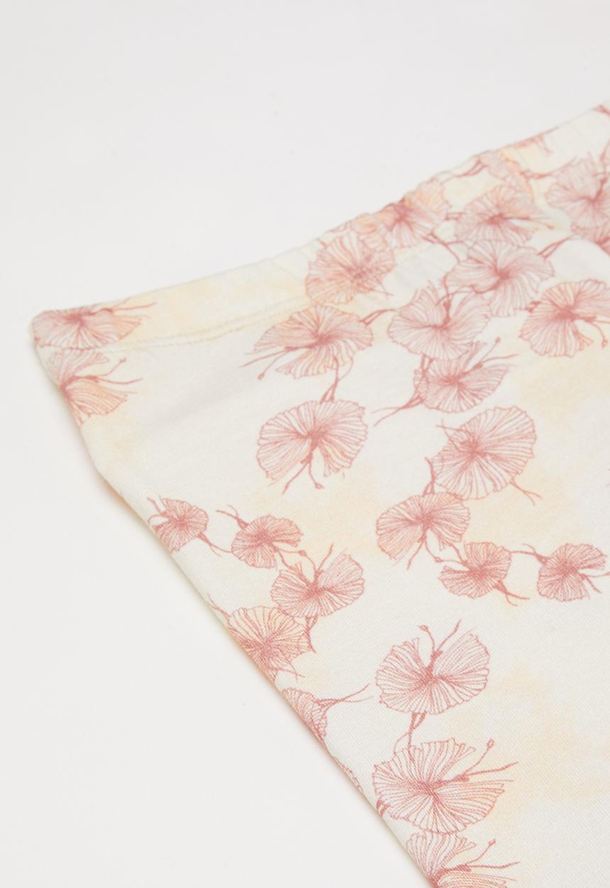 Sticky Fudge - Autumn bloom leggings - cream & pink 