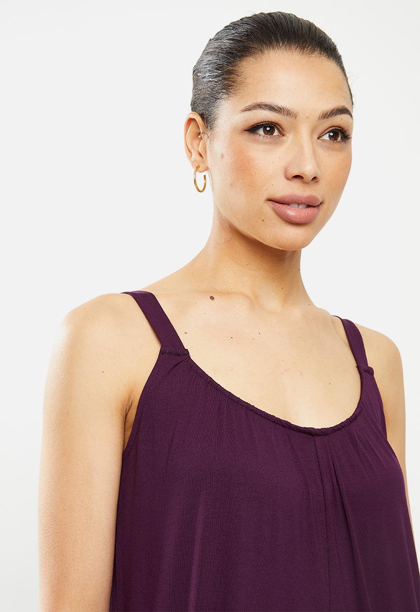edit - Oversized knit jumpsuit - plum