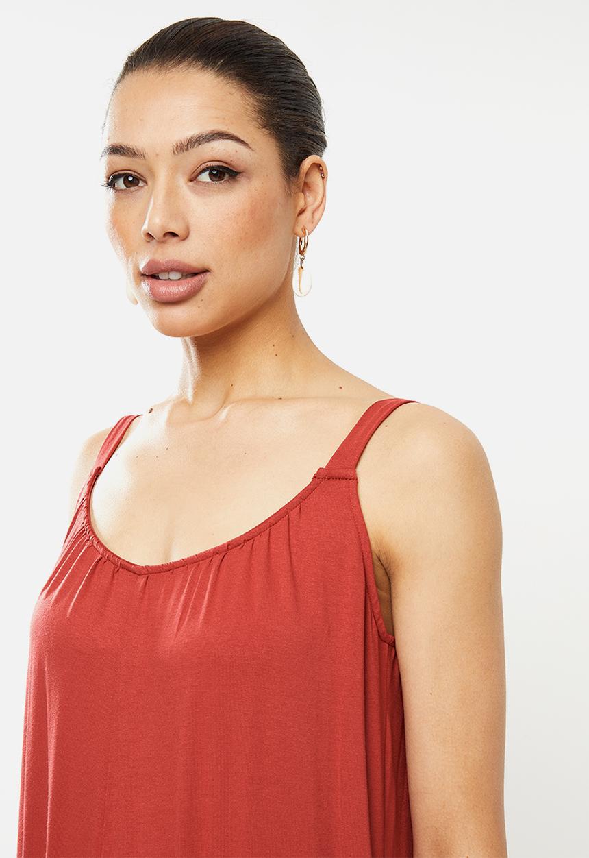 edit - Oversized knit jumpsuit - rust