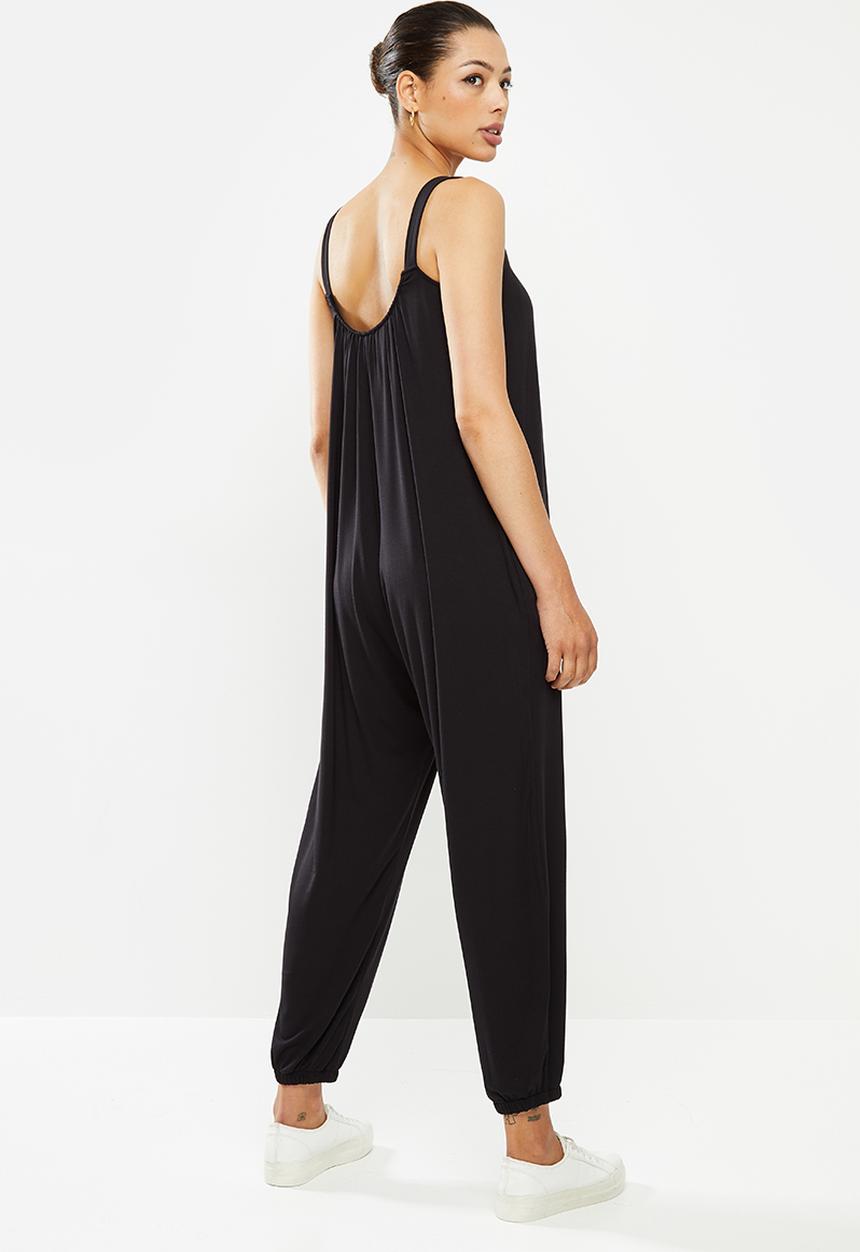 edit - Oversized knit jumpsuit - black