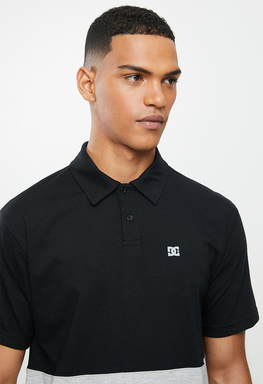 DC - Star colour block polo - black & grey