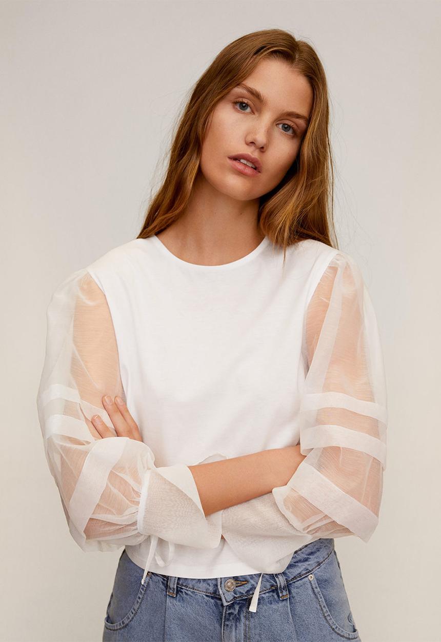 MANGO - Women T-shirt - white