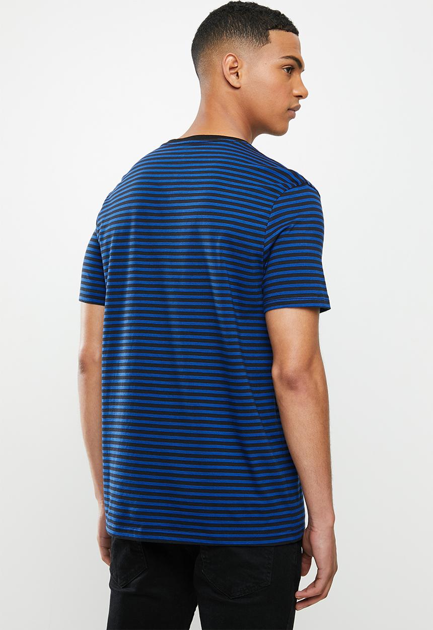 Lee  - Graphic box stripe tee - royal/black