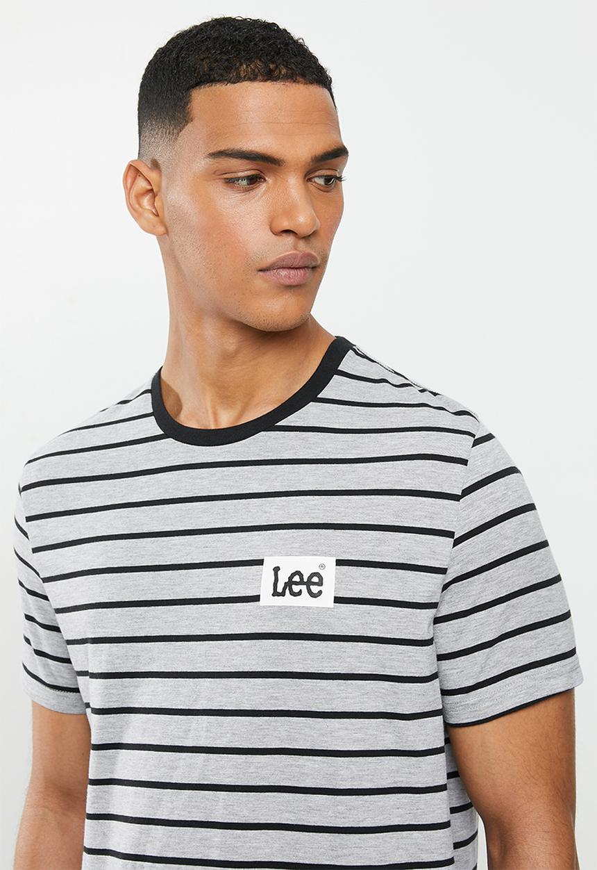 Lee  - Simple  box tee - grey melange & black
