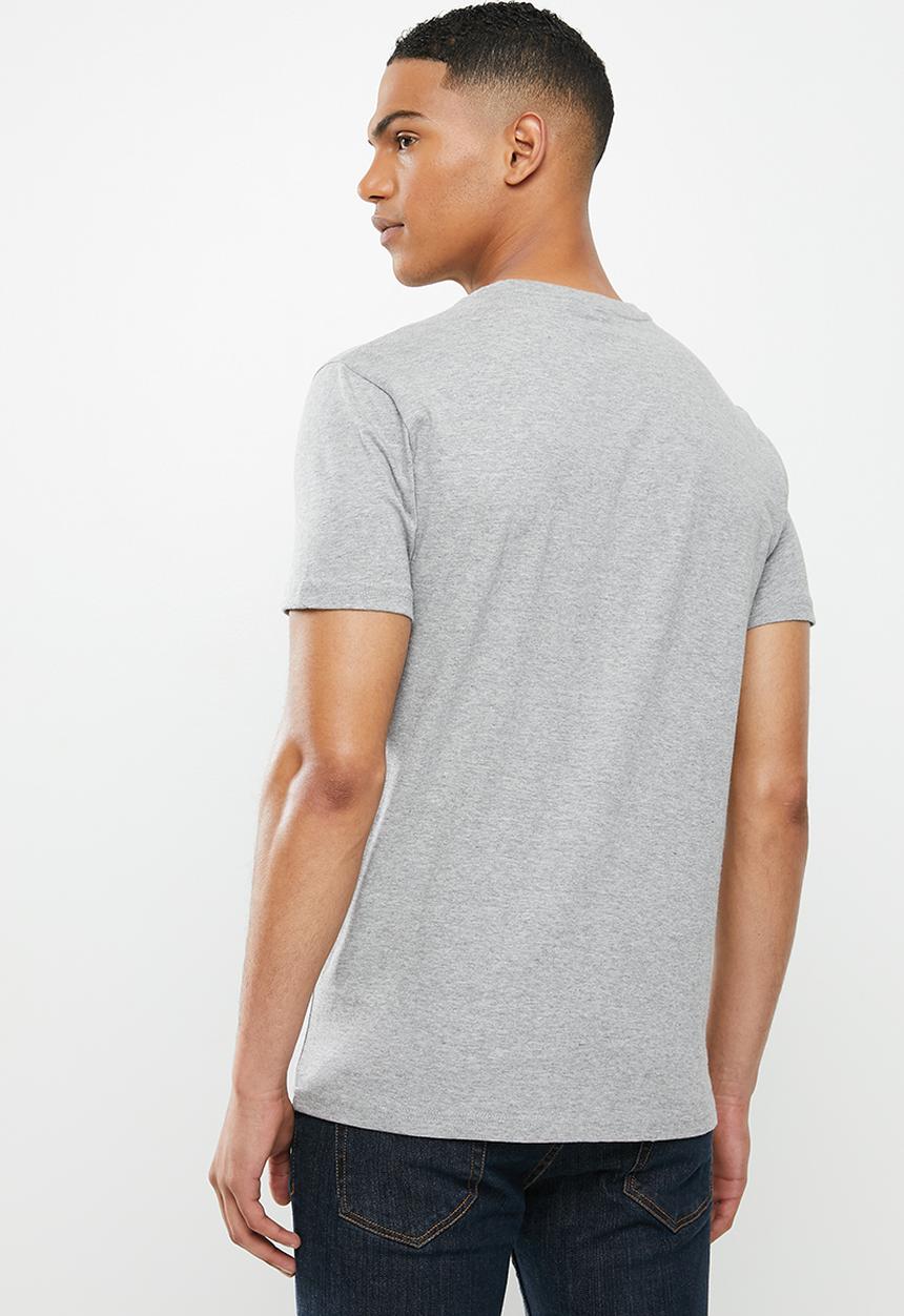 POLO - Ken embroidered crest tee - grey melange