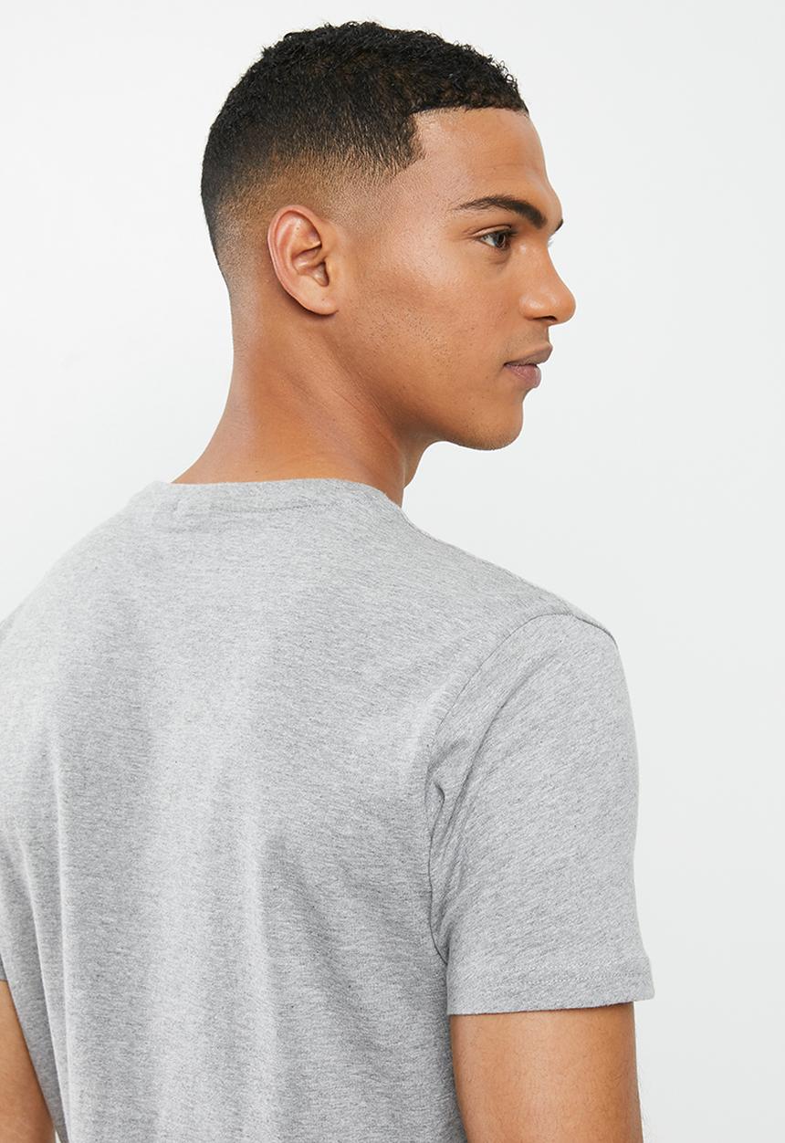 POLO - Ken embroidered crest tee - grey melange