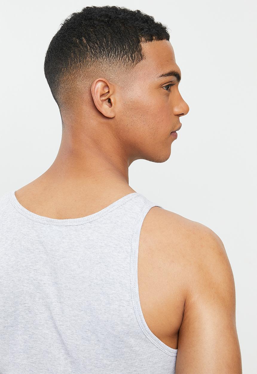Cotton On - Rib tank - light grey marle