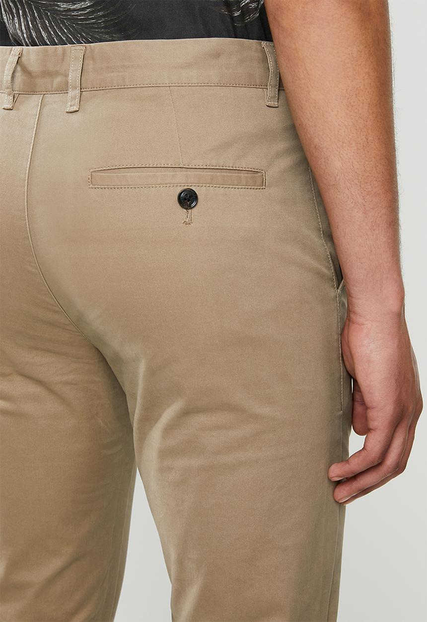Jonathan D - Stretch cotton trousers with front pleats and side entry pockets - tan