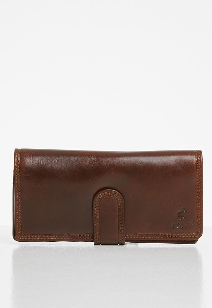 POLO - Kenya lrg concertina purse - brown