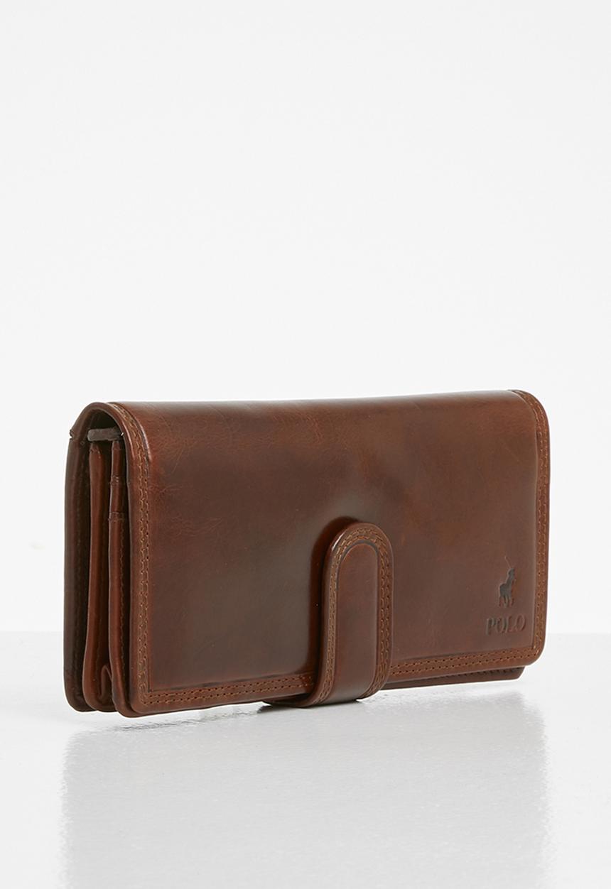 POLO - Kenya lrg concertina purse - brown