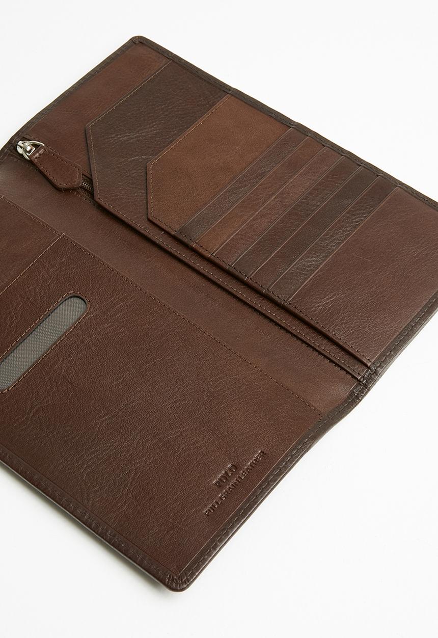 POLO - Travel folder with mobile pocket - brown