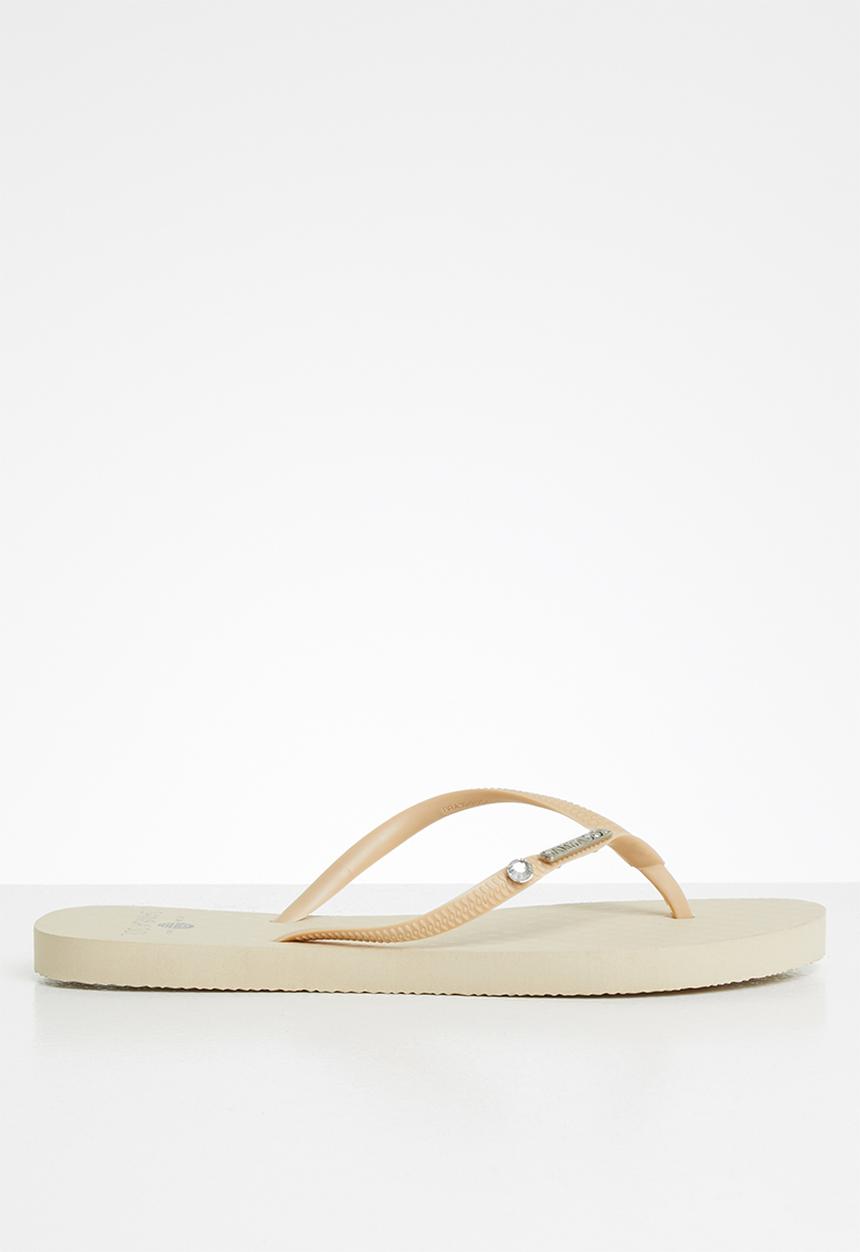 Samba Sol - Cream crystal flip flop - pale pink