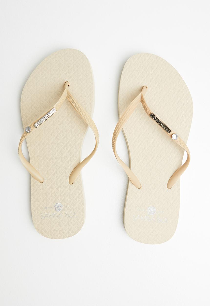 Samba Sol - Cream crystal flip flop - pale pink