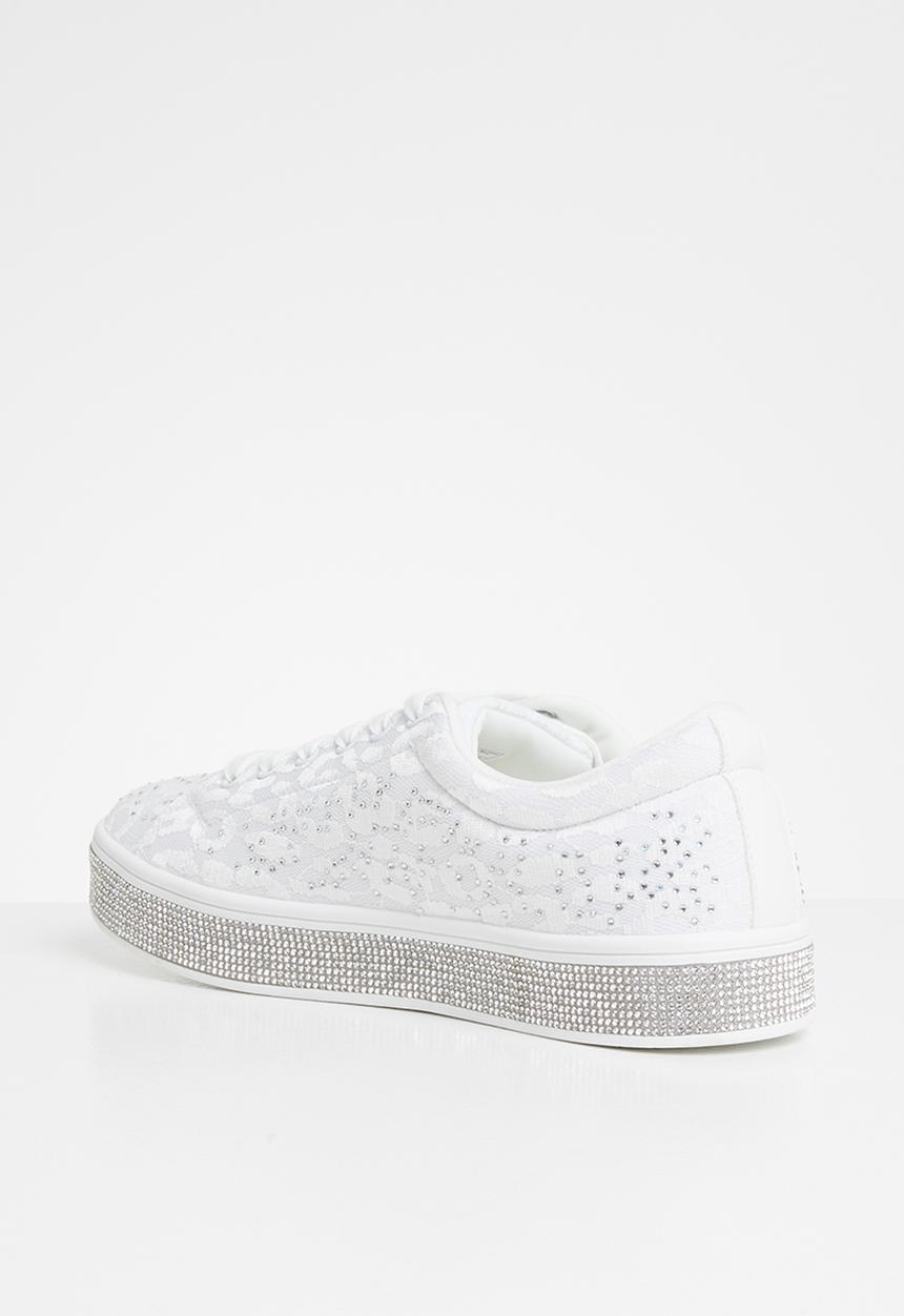 SISSY BOY - All over lace sneaker  - white