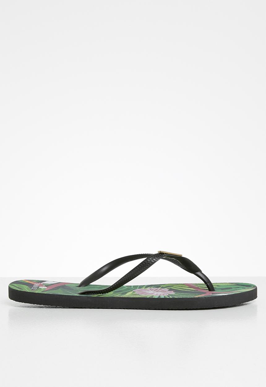 Samba Sol - Tropical flip flop - black