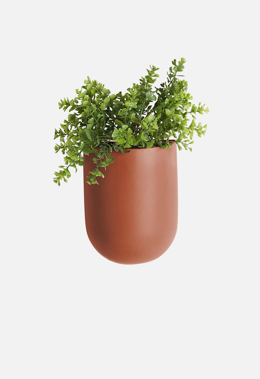 Present Time - Oval wall planter - clay