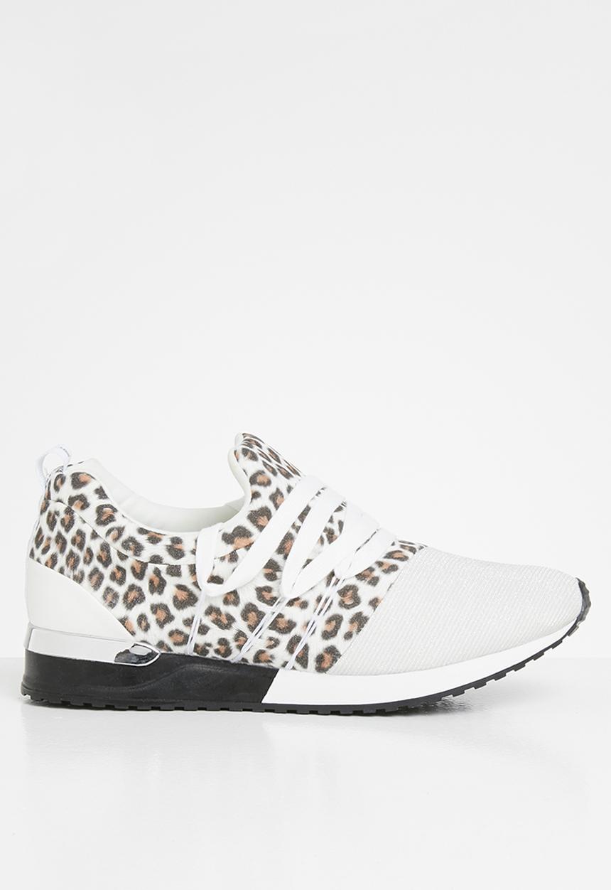 SISSY BOY - Creeper: animal print sneaker  - white