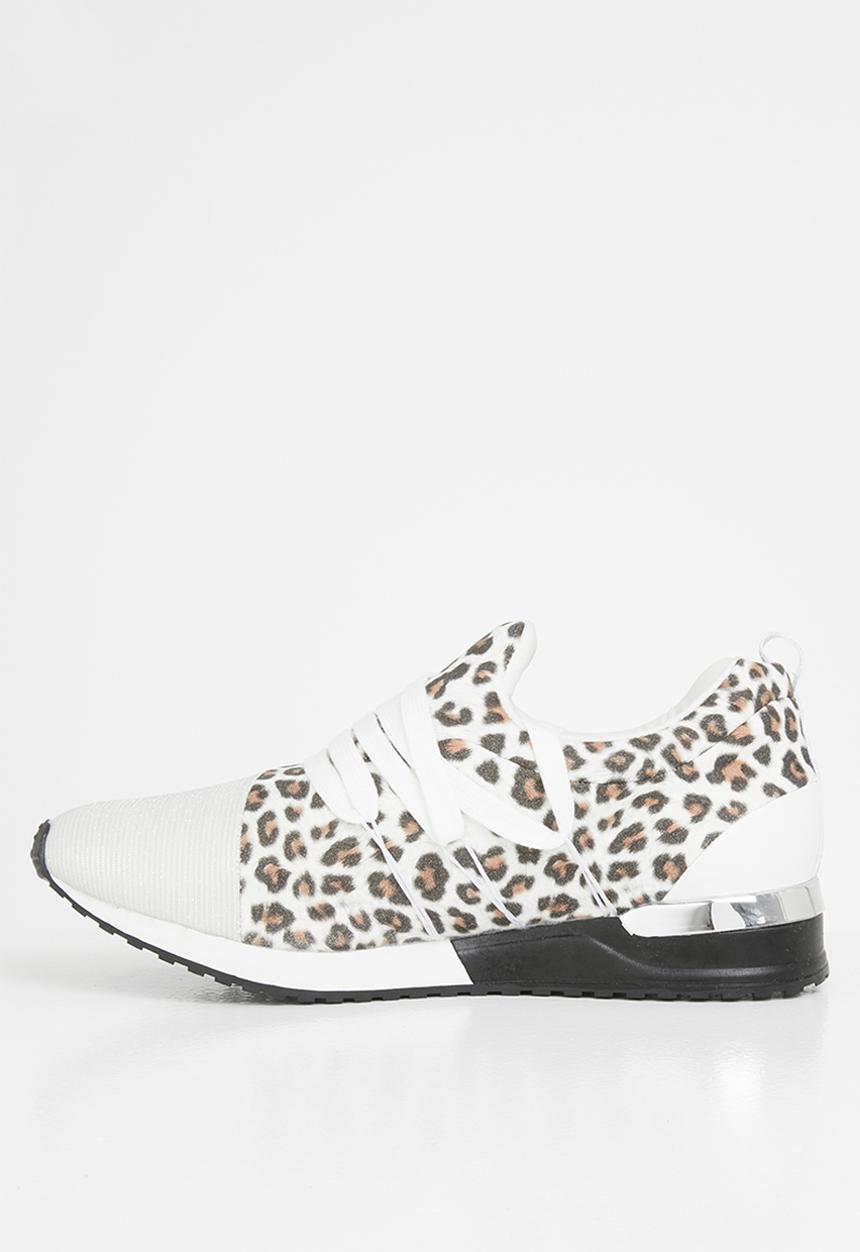 SISSY BOY - Creeper: animal print sneaker  - white