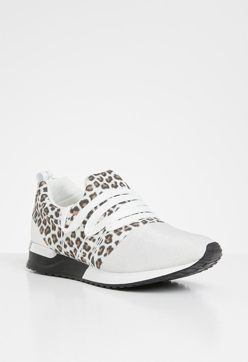 SISSY BOY - Creeper: animal print sneaker  - white