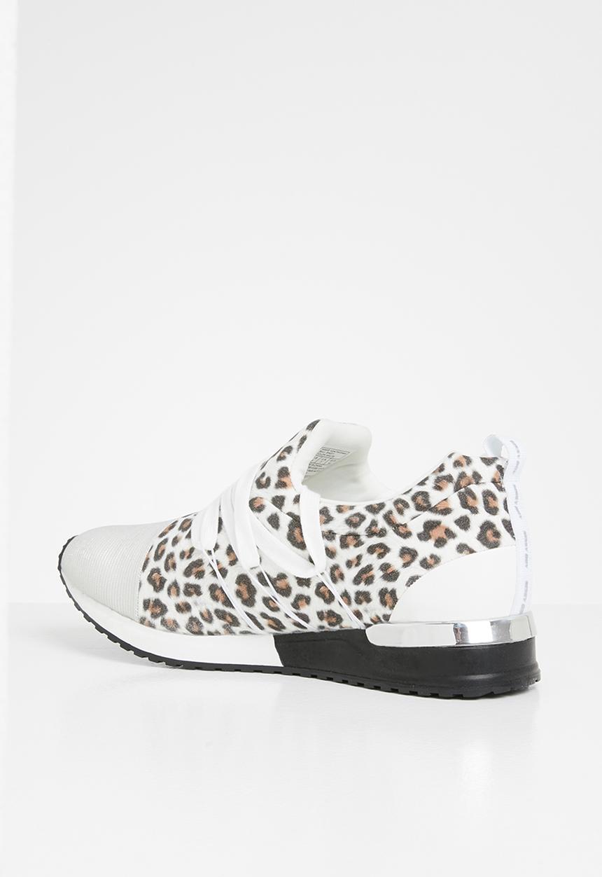 SISSY BOY - Creeper: animal print sneaker  - white