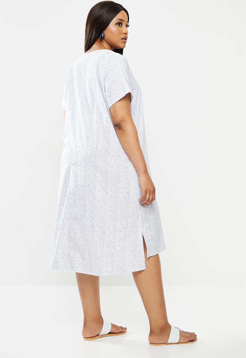 AMANDA LAIRD CHERRY - Plus linda tunic - white & blue